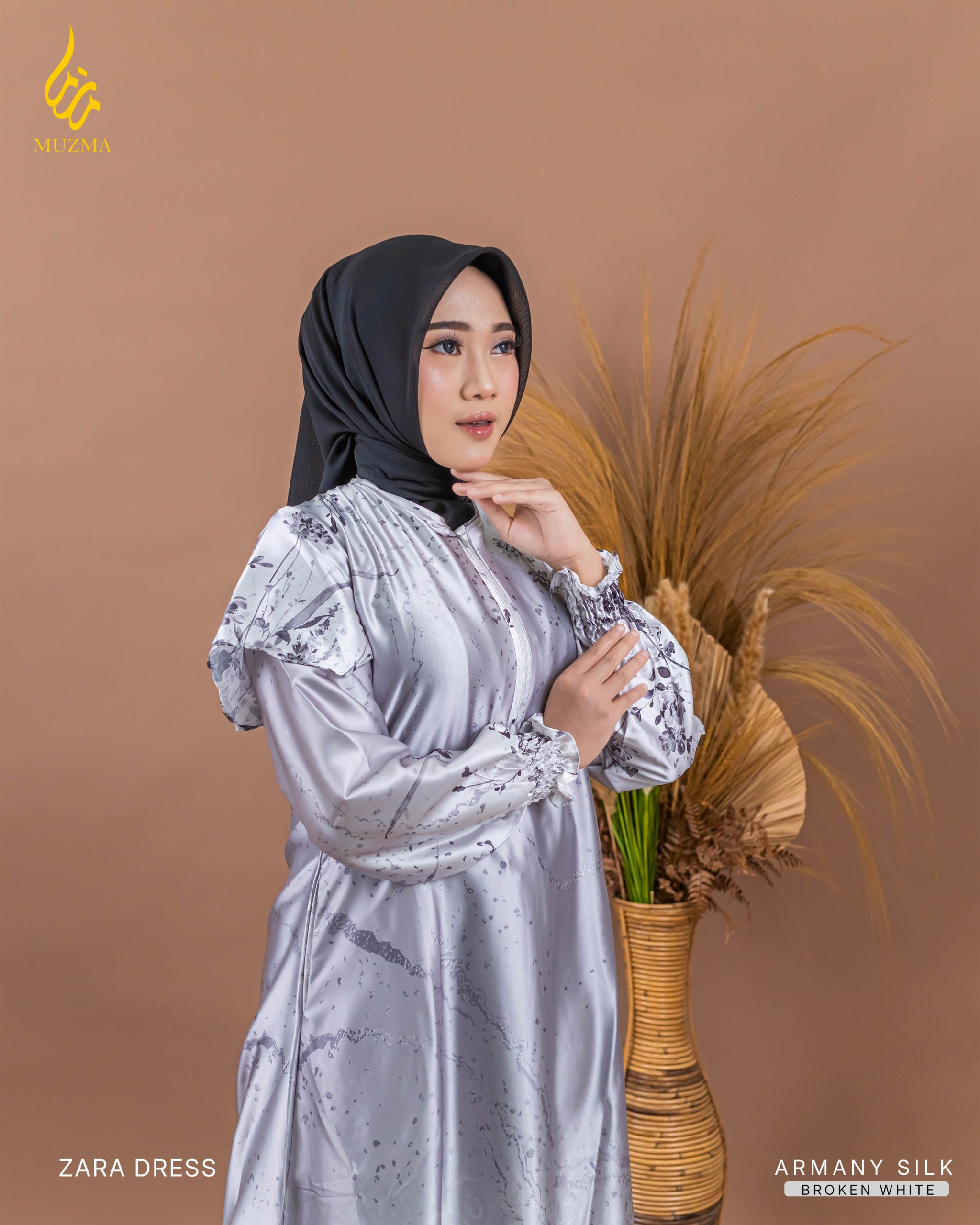 Zara Dress bahan silk yang berkesn mewah dan menawan - Gambar 6